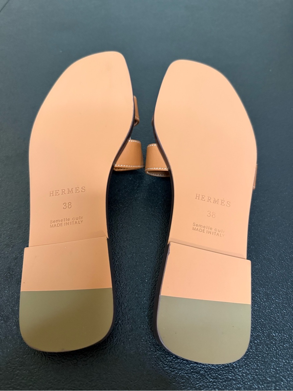 Women's Slide Sandals in Cognac Brown-38 - Picture 5 of 5